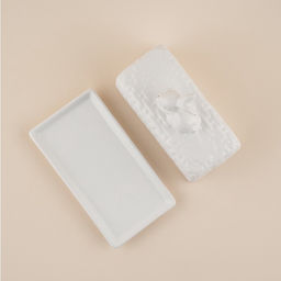 Маслёнка SL Home «Пасхальные кролики», 20.5×11×15.5 см, доломит, белая