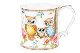 Кружка 380 мл 12,3*9*9 см Совушки NEW BONE CHINA
