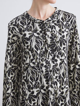 Bisiklet Yaka Desenli A Kesim Elbise