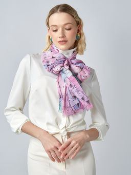 с котиками! Большой, мягкий, тонкий и очень нежный двусторонний палантин с рисунком - Tantino фото 8