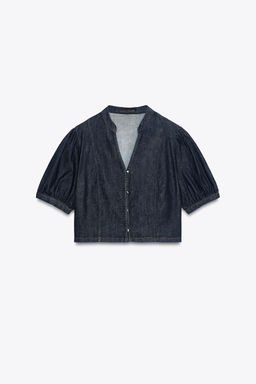 Z1975 DENIM PUFF SLEEVE SHORT SLEEVE SHIRT