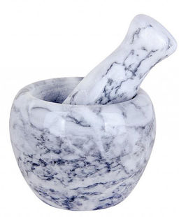 Ступка с пестиком 8х10см серая, мрамор 5029 - Коралл фото 2