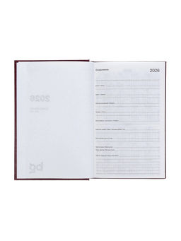 Ежедневник датированный Calligrata, А5, 2026, твёрдая обложка из бумвинила, 168 листов, бордовый