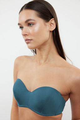 TRENDYOLMILLA Ten Dolgulu/Push-Up Butun Kap C?kar?labilir Ip Ask?l? Straplez Orme Sutyen THMAW21SU0059  фото 29
