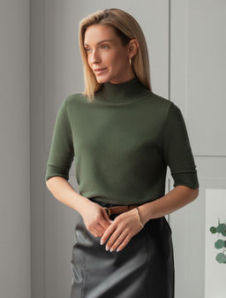 Джемпер тонкой вязки из хлопка с нейлоном