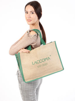 LACCOMA сумка 555555-зеленый текстиль  фото 4