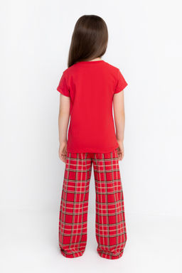 К 1640/насыщенно-красный,шотландская клетка, пижама