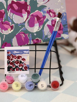 Картина по номерам на подрамнике Draw Me! Pink roses, (20*20 см)