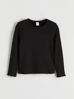 Bisiklet Yaka Fitilli F?rf?rl? K?z ?ocuk Ti??rt