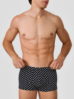 Цена за 2 штуки! Трусы боксеры мужские черные с узором - Mark formelle фото 3