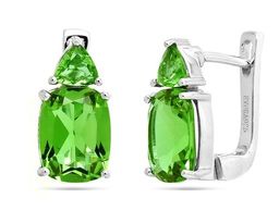 Серьги из серебра султанит, Джени
