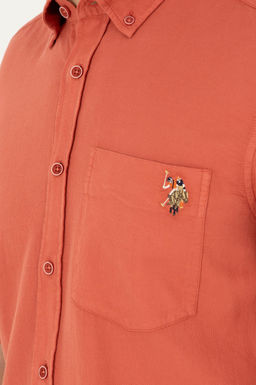U. S. Polo Assn / Мужская пудровая рубашка с длинным рукавом - U.s. polo assn фото 7