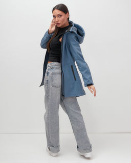 Парка спортивная женская с капюшоном softshell синего цвета 9568S - Mtforce фото 18