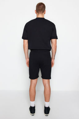 2li Paket Siyah-Gri Regular/Normal Kesim Dokulu Kordonlu Sort & Bermuda TMNSS23SR00076