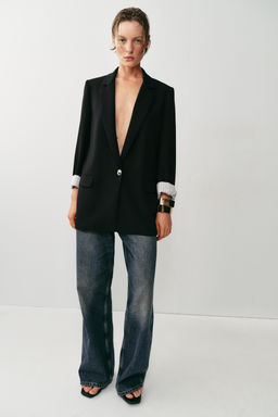BLAZER PU?O ESTAMPADO / Negro