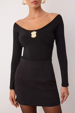 Siyah Gold Aksesuarl? Carmen Yaka Orme Party Body TPRAW26BD00017