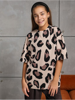 Футболка "Пятна" коричневый Девочка