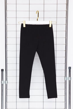 Siyah K?z Cocuk Pamuklu Basic Esnek Orme Tayt TKDSS24TA00005 - Trendyolmilla фото 6