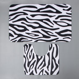 Коврики для ванной и туалета Доляна Зебра, 2 шт: 40?45 см, 50?80 см  фото 3