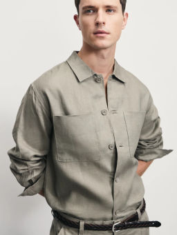 Рубашка 100% лён premium / Zarina  фото 8