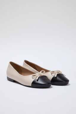 Trendyol Shoes Bej Fiyonk Detayl? Renk Bloklu Badem Burun Kad?n Babet TAKSS25BE00000 - Trendyolmilla фото 10