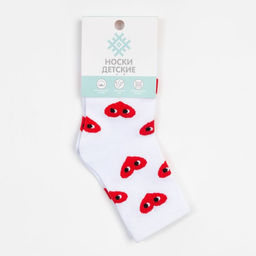 Носки для девочки KAFTAN «Сердечки», белые, 16-18 см