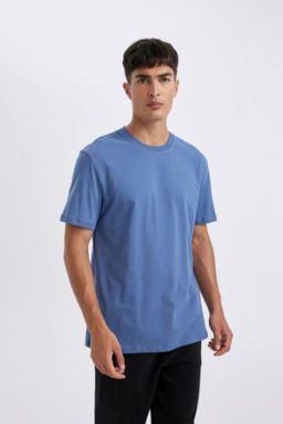 New Regular Fit Bisiklet Yaka Basic Duz %100 Pamuk K?sa Kollu Tisort