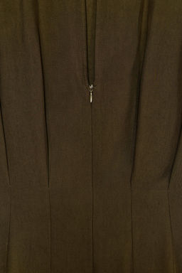 VESTIDO MIDI LAZADAS ZW COLLECTION / Khaki - Zara фото 7