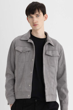 Slim Fit Suet Ceket Dar Kesim Gomlek Yaka C?tc?tl? Cepli - Defacto фото 2