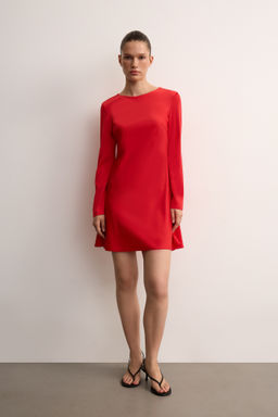 Платье из атласа расклешенного силуэта - Mollis фото 2