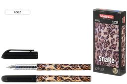 Ручка гелевая "Snake texture" синяя 0.5мм (K602 син) игольчатый стержень, корпус с рисунком "питон"