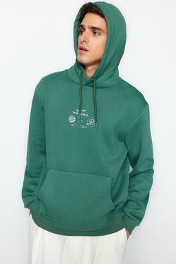 TRENDYOL MAN Siyah Regular/Normal Kesim Uzay Nak?sl? Kapusonlu Ici Polar/S?cak Tutan Sweatshirt TMNAW24SW00101 - Trendyolmilla фото 3
