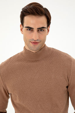 Мужской светло-коричневый меланжевый свитер Неожиданная скидка в корзине - U.s. polo assn фото 2