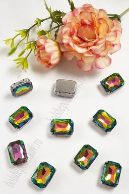 Стразы пришивные 18 мм "Прямоугольник" (20 шт) SF-3702, хамелеон №24