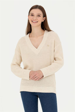 Женский свитер из каменного меланжа