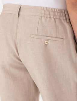 A__k Kahverengi Slim Fit Keten Kar___ml_ Pantolon - Pierre cardin фото 6