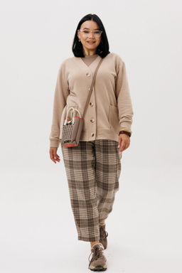 Костюм Anastasia 1301 бежевый/ клетка фото 2