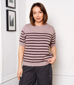 Футболка #ОКТ185002, лиловый, шоколадный