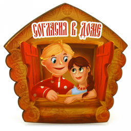 Магнит деревянный 6х8,5х0,5см "Счастья в дом, домовенок" (Россия)