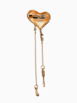 Брошь корейский стиль "Сердце" цвет золото