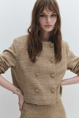 Chaqueta cruzada con textura