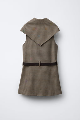 CHECK PINAFORE DRESS WITH DETACHABLE SCARF - Zara фото 3