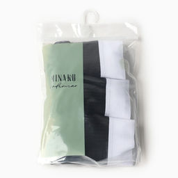 Трусы женские бразильяно MINAKU рубчик, набор 3 шт., размер 40-42, чёрные