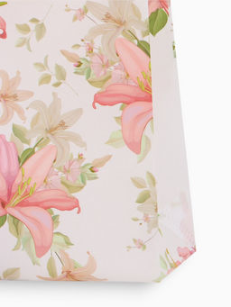 Цена за 2 шт. Сумка хозяйственная без застёжки, с цветочным принтом, 32×10×26 см, белая