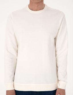 Ekru 2 _plik Regular Fit Bisiklet Yaka Basic Sweatshirt - Pierre cardin фото 6