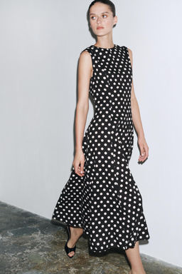 ZW COLLECTION POLKA DOT MIDI DRESS - Zara фото 19