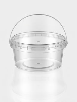Цена за 225 шт. Ведро одноразовое с крышкой, 500 мл, d=12.2 см, h=6 см, пластик, прозрачное