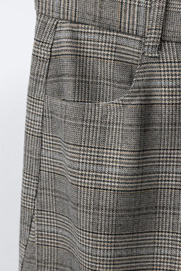 WARM CHECK BARREL TROUSERS - Zara фото 3