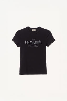 CAMISETA TEXTO DELANTERO WILLY CHAVARRIA X ZARA / Negro