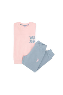 K_z _ocuk A__k Pembe Pijama Tak_m_ Sepette S_rpriz _ndirim - U.s. polo assn фото 12